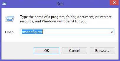 Run msconfig.exe command